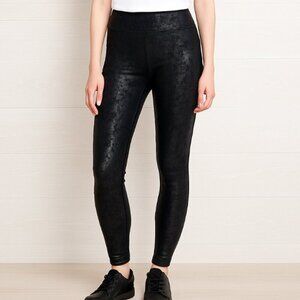 Mono B Women's Black high Waisted Pull On Athletic Leggings size large